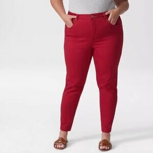 Universal Standard Seine High Rise Skinny Jean 27" Scooter Red Size 38 4XL NWT
